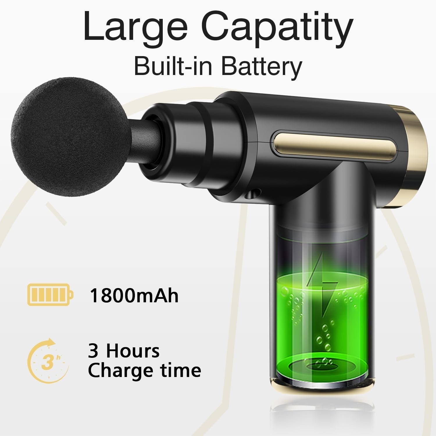 Premium Mini Handheld Massage Gun, Deep Tissue with 6 Speeds, Cordless Muscle Massager with 4 Heads,Type-C Charging, Travel Size